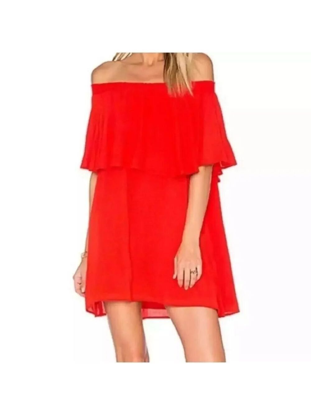 Show Me Your Mumu Brooks Red Off Shoulder Dress Size XS